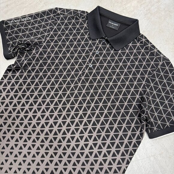 Galvin Green Golf Shirt Stretch Short Sleeve Polo Geometric Small - Picture 3 of 8